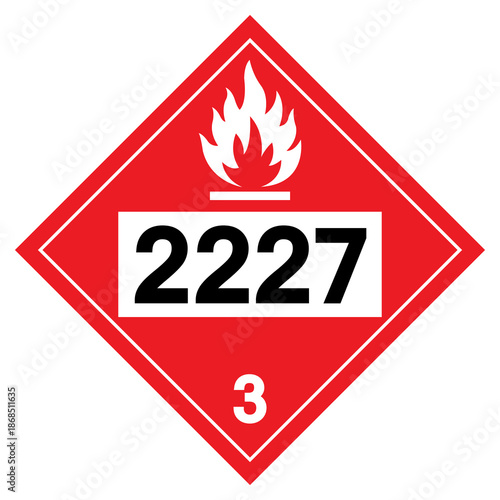 UN2227 Flammable Liquid Symbol Sign, Vector Illustration, Isolate On White Background, Label.EPS10