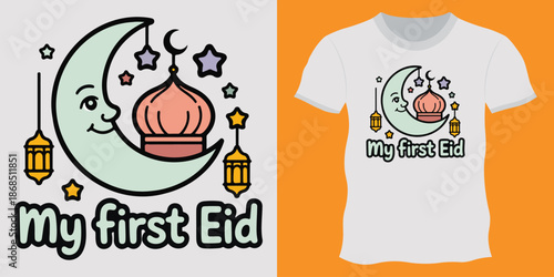 Ramadan Mubarak arabic calligraphy, Ramadan mode on t-shirt design