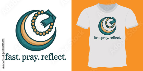 Watch. Pray. Fast. Repeat. Artwork for t-shirt.