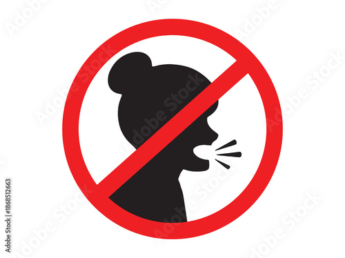 Hand Drawn Do Not Make Loud Noise Sign
