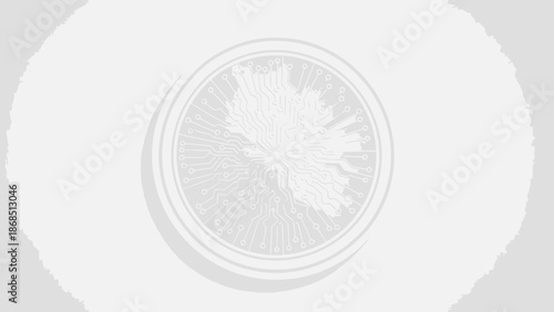 A white plate with a circular design and a subtle shadow effect.