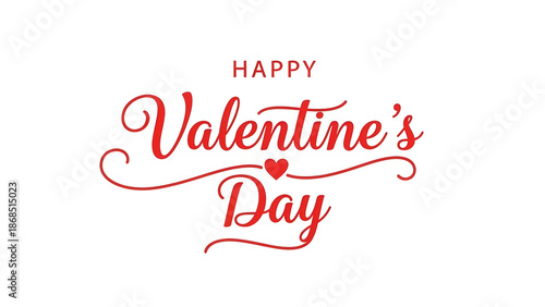 Valentine's day greeting card with red heart and text