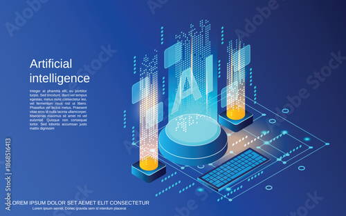 Futuristic Artificial Intelligence Digital Network Concept.