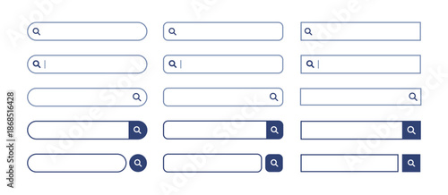 検索窓・検索バーのイラスト素材　セット　Search bar illustration set