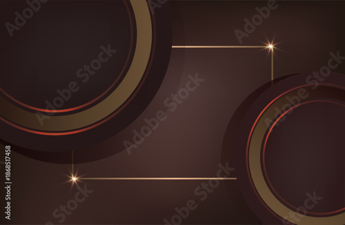 Premium background design with mocha mousse line pattern (texture) in luxury pastel colour. Abstract horizontal vector template for business banner.dark brown background with golden brown circles. 