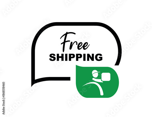 	
free shipping sign o white background	
