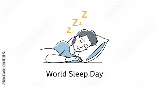 Person sleeping peacefully on a pillow with Zzz symbols.