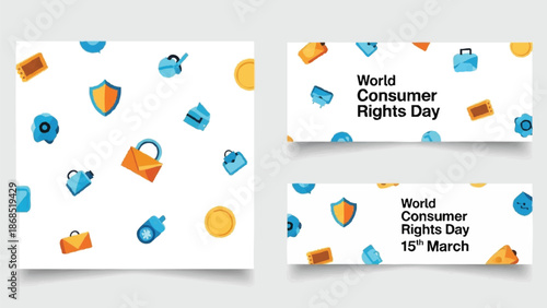 World Consumer Rights Day Celebration with Security Icons.