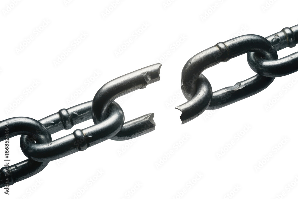 Obraz premium Broken metal chain link