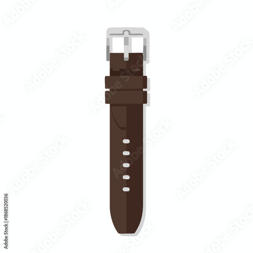 Brown Leather Watch Strap Illustration