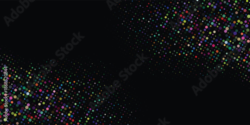 Slika na platnu Vibrant halftone pattern color full dots on a dark background, ideal for digital