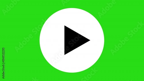 Mouse click on the video pause and play buttons, 4K animation on a green screen