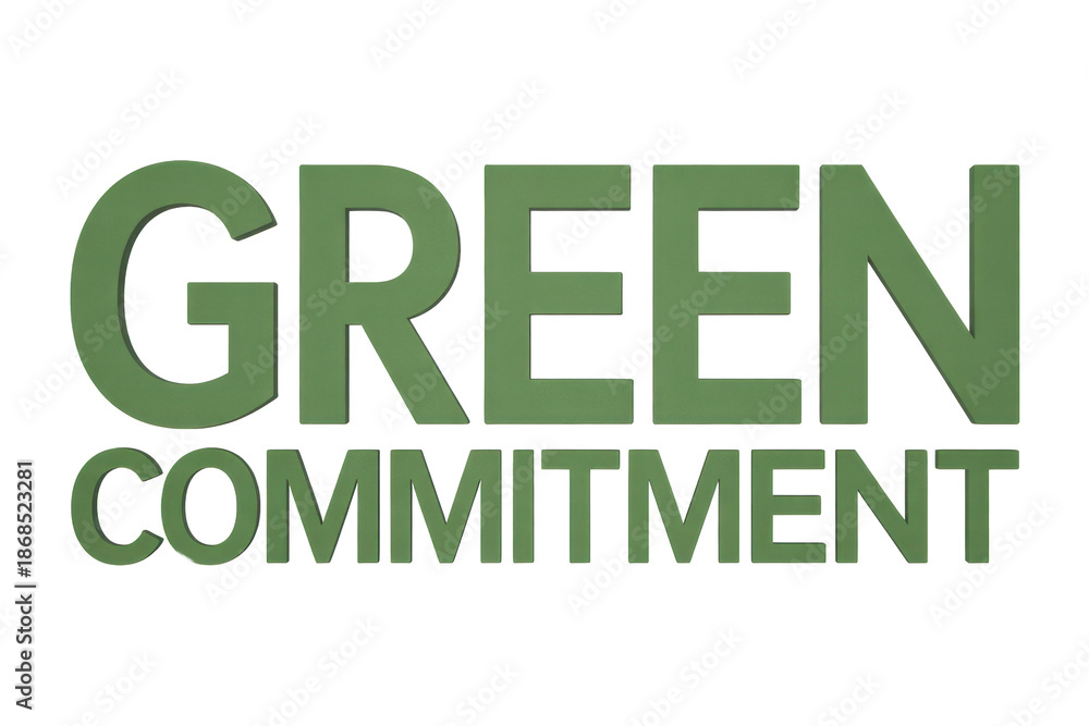 Naklejka premium Green commitment text logo design