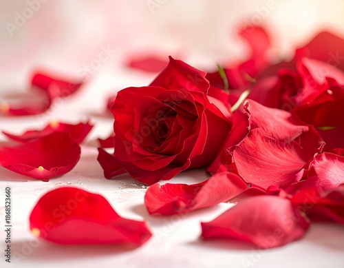 Red Rose Petals Valentine Background