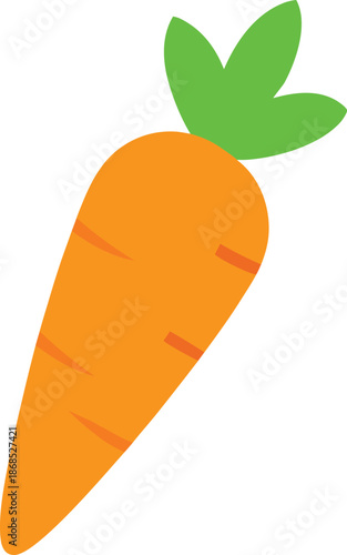 Ripe Carrot With Green Top Transparent Background