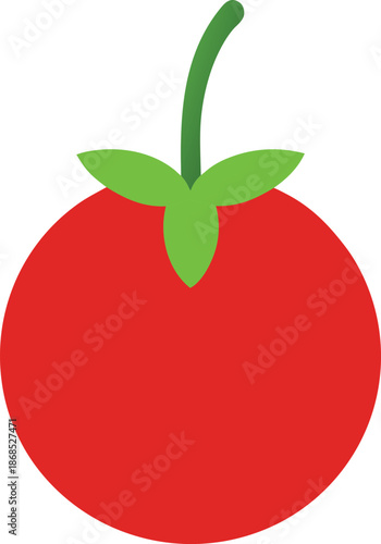 Ripe Cherry Tomato With Stem Transparent Background