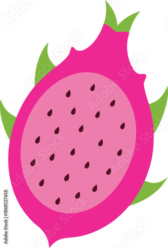 Ripe Dragonfruit Slice Exotic Fruit Transparent Background