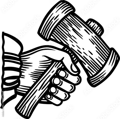 hand holding wooden gavel symbolizing judgment and authority in legal and courtroom settings