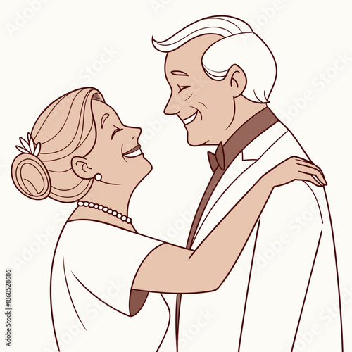 Happy senior couple dancing