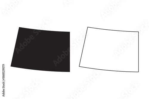 Colorado State Map Black. Colorado map silhouette isolated on transparent background. Vector Illustration. Variants.