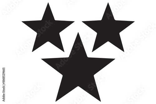 Three star silhouette rating icon set

