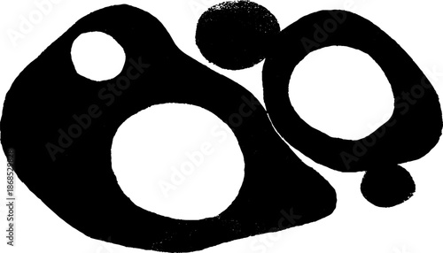 Abstract black and white geometric shapes on white background