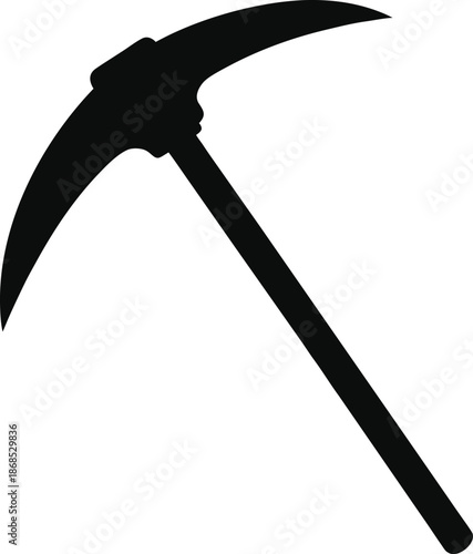 Black Silhouette Of Pickaxe Tool Transparent Background