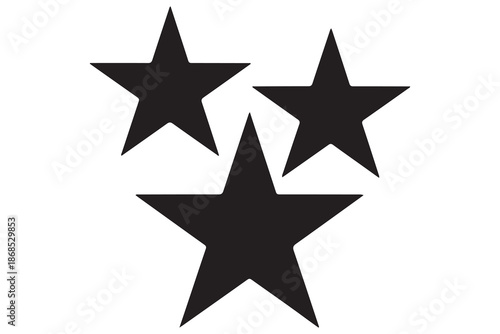 Three star silhouette rating icon set

