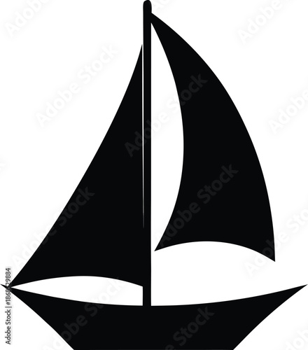 Black Silhouette Of Sail Mast Nautical Transparent Background