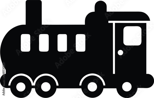 Black Silhouette Of Train Engine Transport Transparent Background