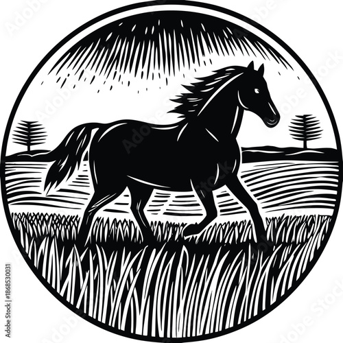 silhouette of a horse