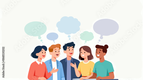 A group of people are sitting around a table and talking. They are smiling and seem to be having a good time