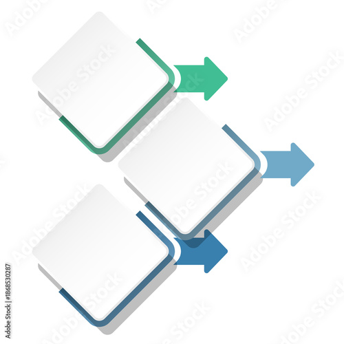 Infographic 3 successive steps, elements and space for data.