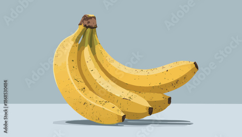 vector Bunch of Ripe Bananas on a Table, Ready to Eat