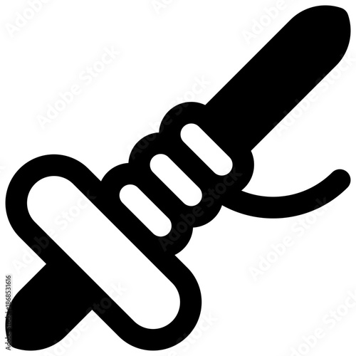 Spindle. Outlined stroke vector icon with black-filled details.