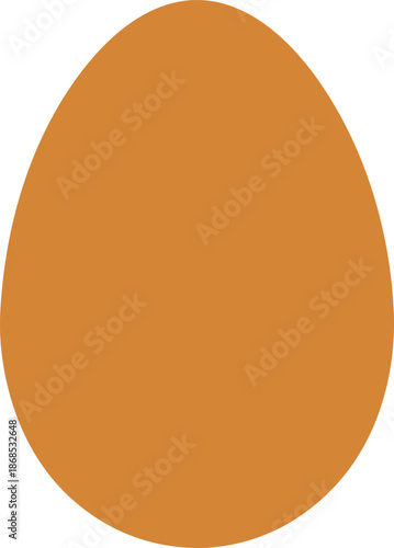 minimal brown egg icon with smooth shading on transparent background