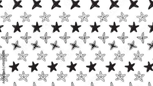 Collection of hand drawn star shapes in various styles and sizes