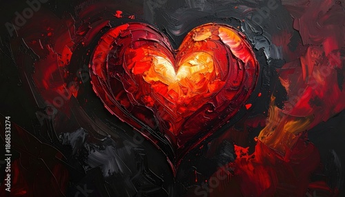 Fiery Heart - An Abstract Expression of Love and Passion.