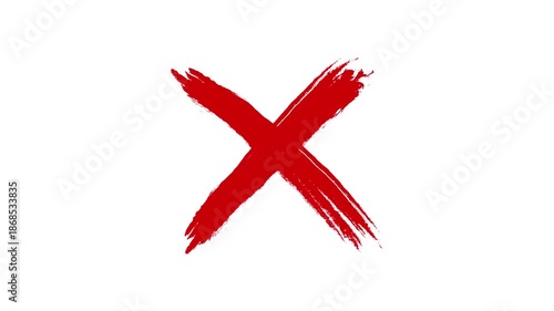 Cross Mark icon animation 4K video. Attention, no, decline, red, stop, warning, paintbrush, error, cancel, and animated red x isolated on a transparent background