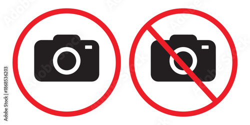 No photography sign with camera icon Victor Art Element
