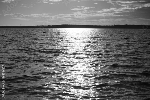 Ein neuer See in Brandenburg im Winterlichen Licht