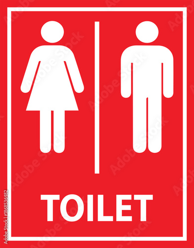 Toilet Sign Sticker Men & Women Washroom Symbol Victor Element