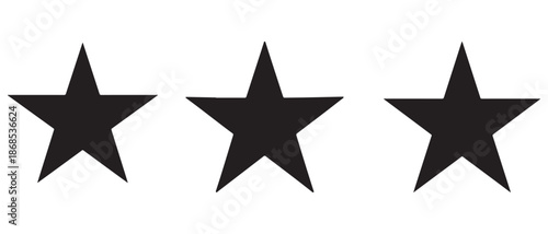 Star silhouette set minimal black icon collection
