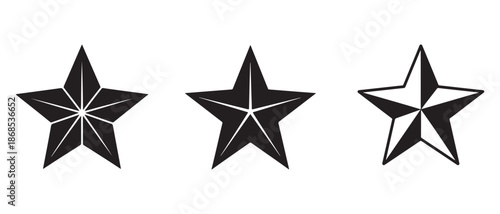 Star silhouette set minimal black icon collection
