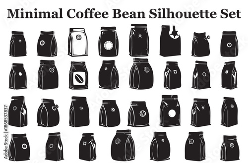 Minimal Coffee Bean Silhouette Set