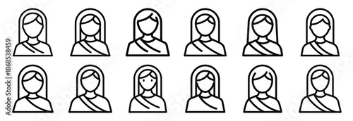 christian mercy Outline Icon Set. Maundy Thursday line art icons