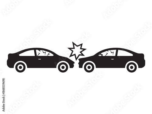Car Crash Scene Vector Icon