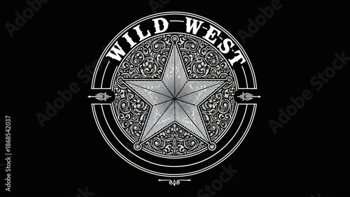 Wild West Emblem Star Graphic Design.