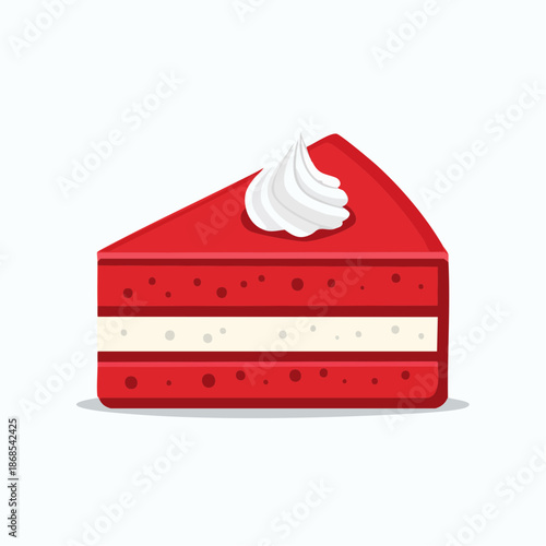Flat Design Red Velvet Cake Slice