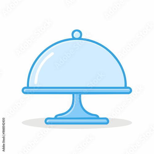 Flat Design Cake Stand with Glass Dome